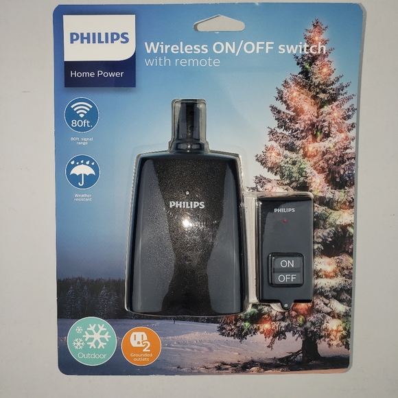 Philips Wireless On/Off Switch with Remote Grounded Outlets Plugs - Picture 1 of 3